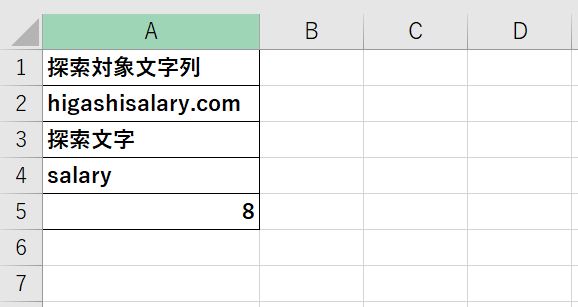 FIND関数の適用結果