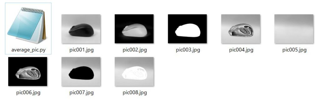 平均化処理を施す画像一覧