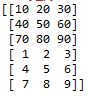 numpy-concatenateを使って２つの配列を縦方向に結合した結果