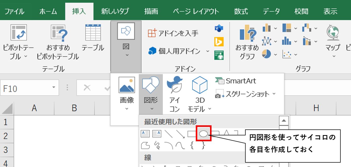 サイコロの目を作成する方法の説明