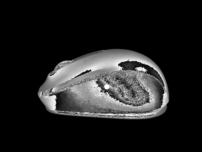 物体内画像の重心を算出してプロットしている様子