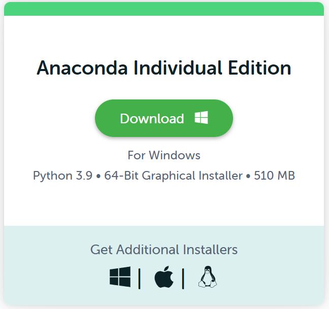 Anacondaのダウンロード画面２