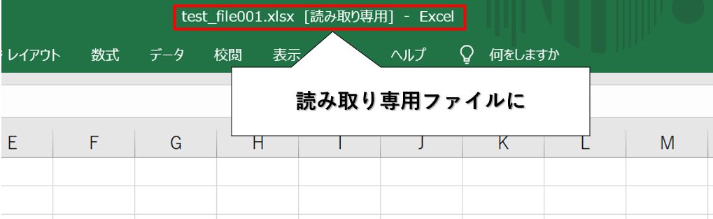 マクロ実行後のファイル名（読み取り専用に変更後）