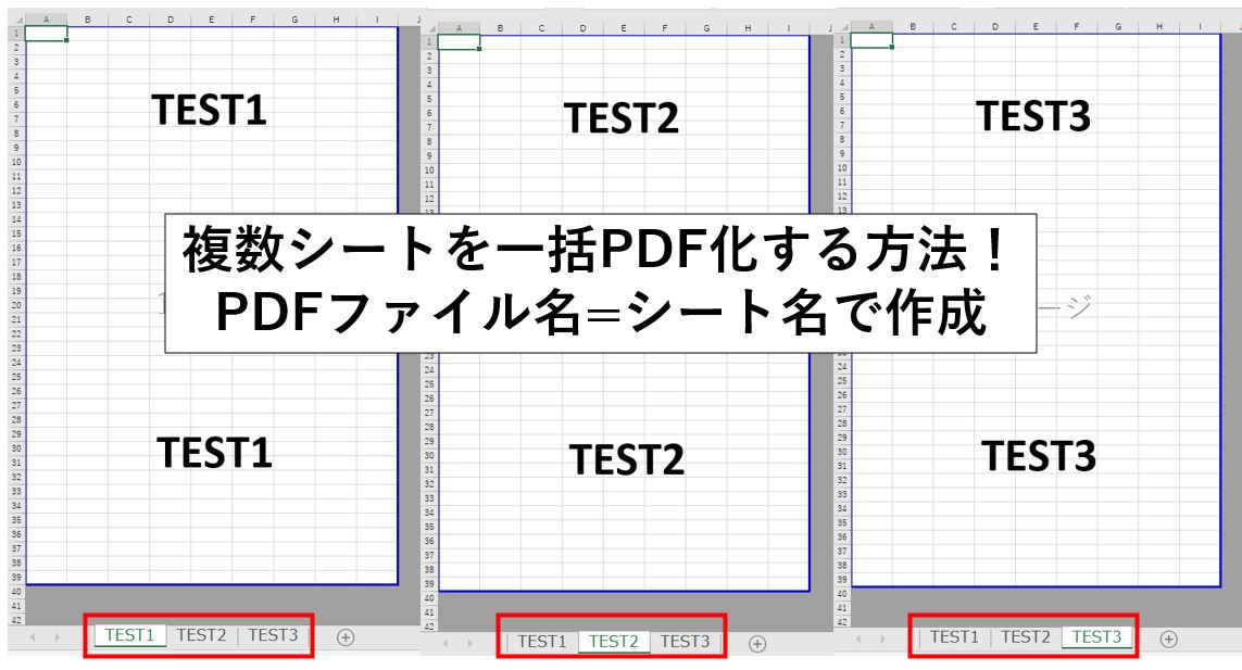 複数シートをPDF化するという作業概要図